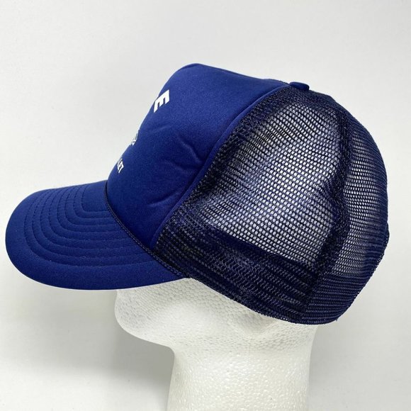 VTG HILE Box & Pallet Snapback Trucker Hat Cap Factory Worker Shipping Blue - Picture 2 of 7